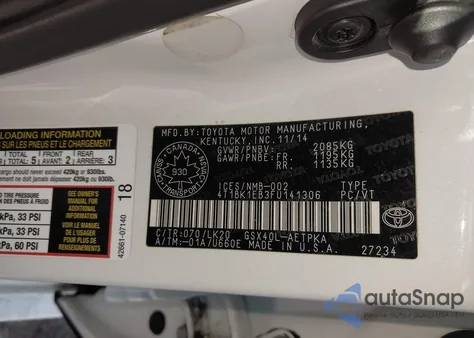 2015 Toyota Avalon Limited/Xle z USA, uszkodzony, nr VIN 4T1BK1EB3FU141306